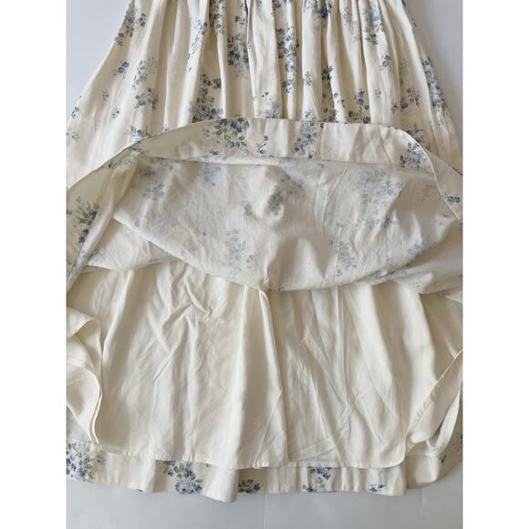 Reformation Kiria Midi Dress 10 Cream Floral Smocked Fairy Boho Cottagecore - Picture 10 of 12